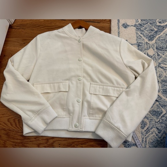 Jason Wu Bomber Jacket Women's Size Medium Cream Button up - Picture 2 of 12